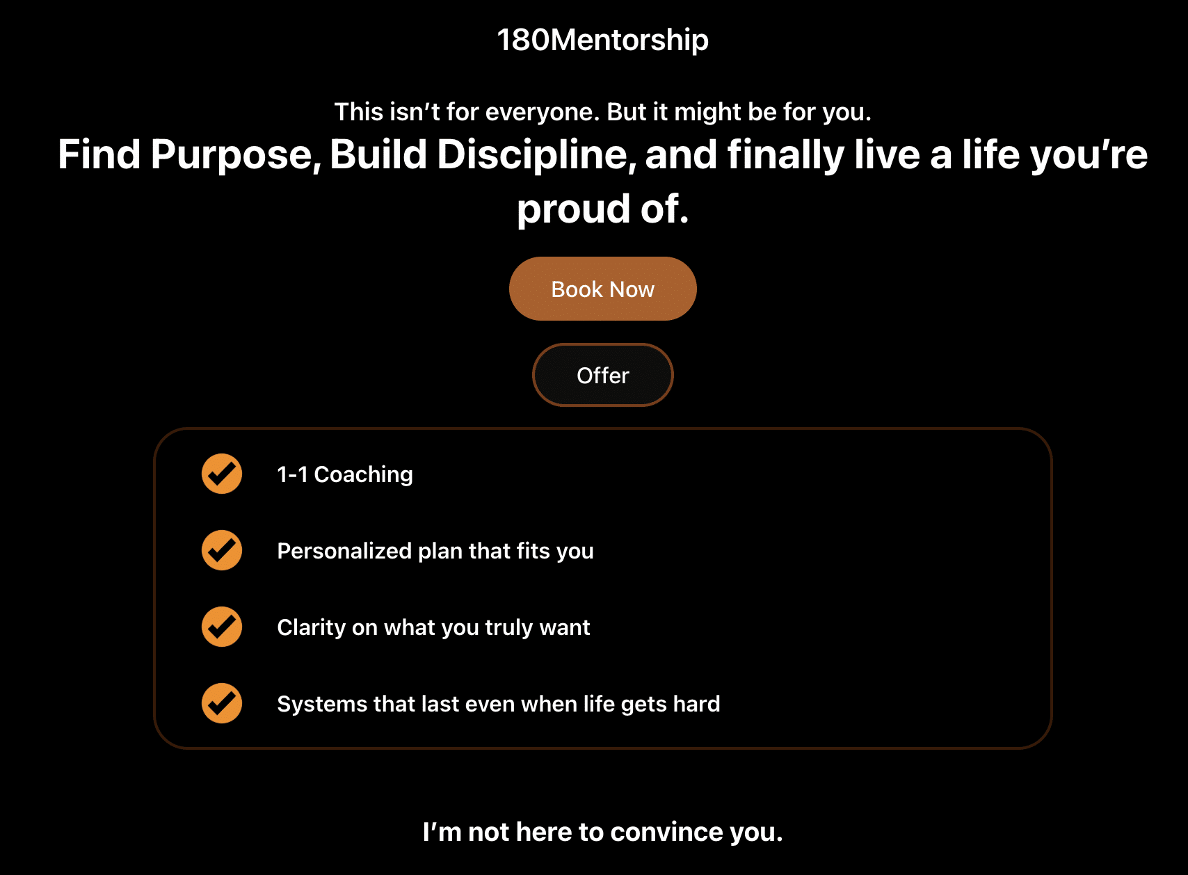 180 Mentorship website